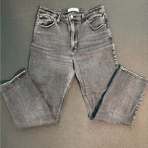 Abercrombie Ankle Straight Ultra High Rise Jeans Womens 29 8 Black Washed